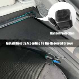 Yumemoo beside rear seat for scale showing exact OEM-style fitment