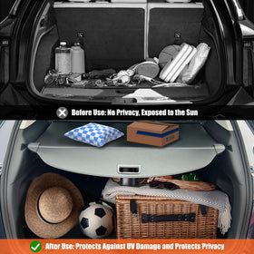 Yumemoo size comparison with suitcase showing scale and coverage in trunk