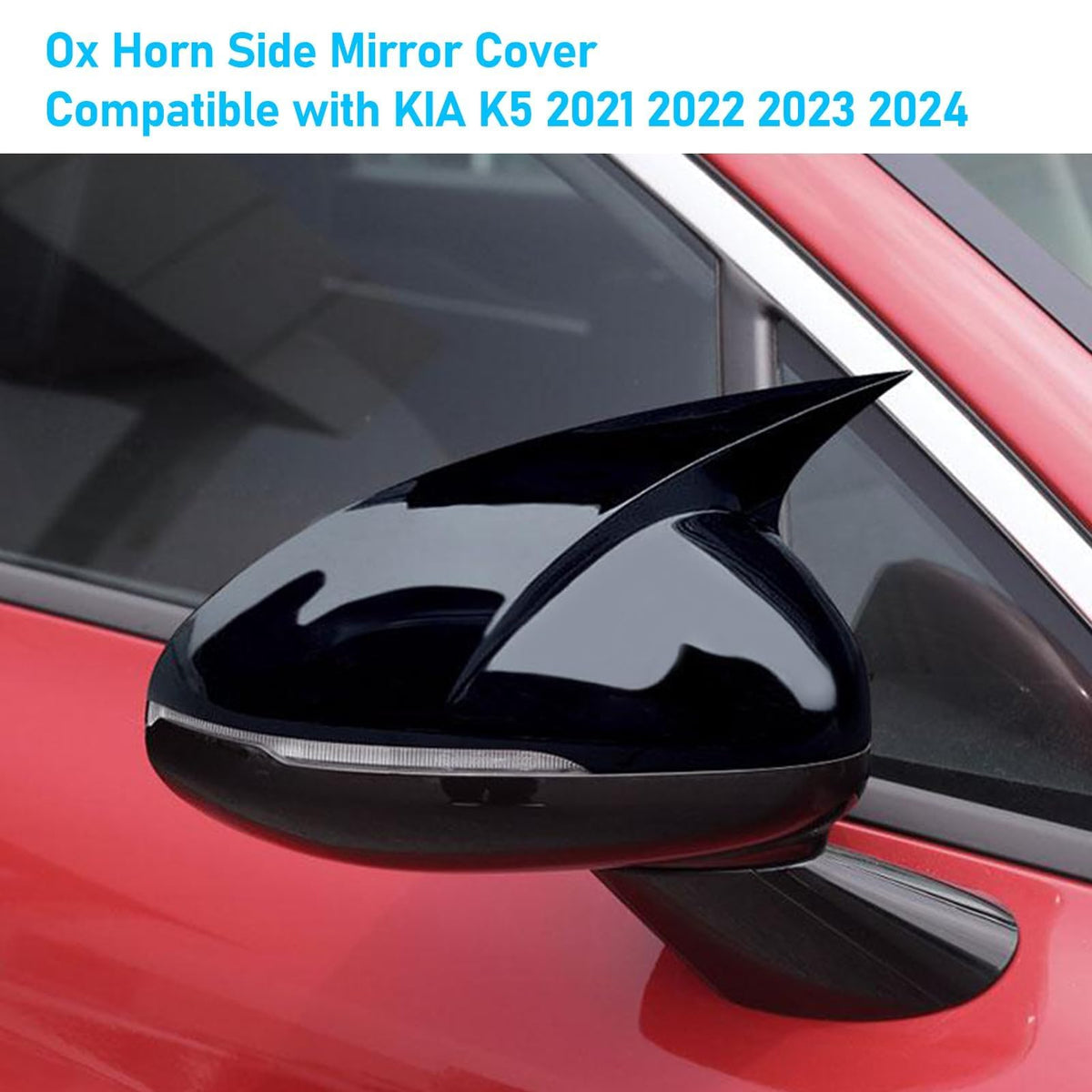 Yumzeco mirror cap installation showing double-sided tape for no-drill fit