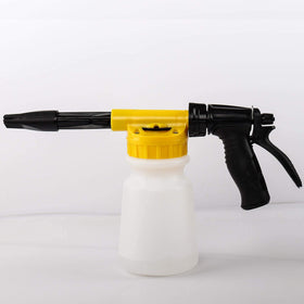 YunGuoGuo foam cannon held in hand for scale, compact lightweight design for portability