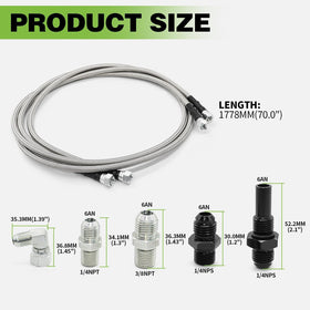 Yunnergo stainless-steel braided hose close-up showing durable braid protecting the line