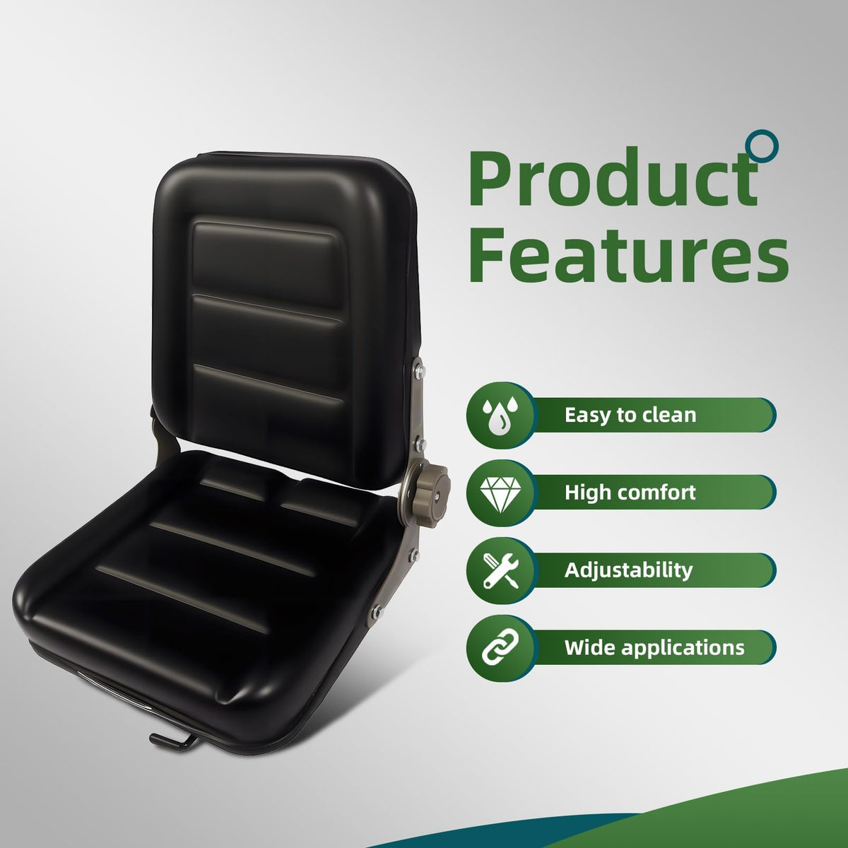 Yunnergo seat next to toolbox for scale indicating compact, compatible size