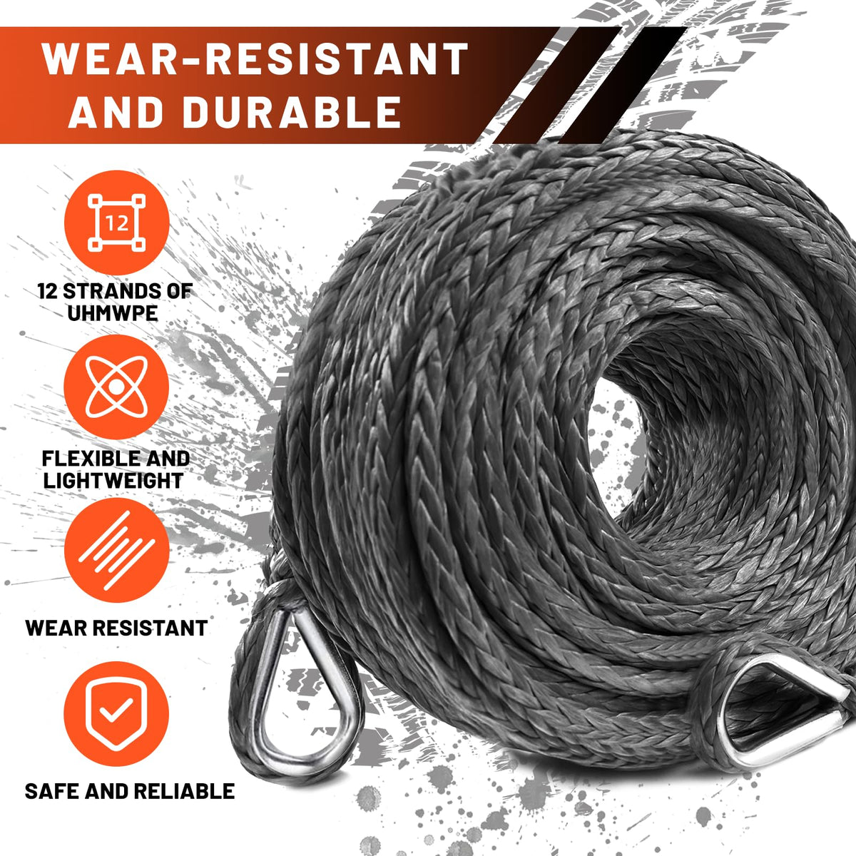 YUNPEAK rope floating on water showing buoyancy advantage for wet recoveries