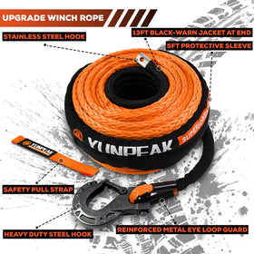 YUNPEAK rope texture detail highlighting 12-strand UHMWPE and polyester coating for durability
