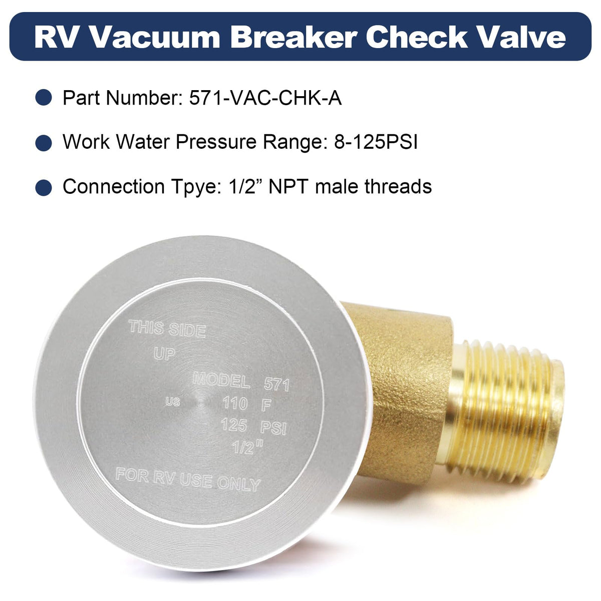 Yunziling vacuum breaker side profile illustrating compact design and reliability