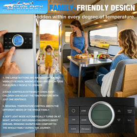 YURLOCY blue backlit display lit for clear night-time reading and simple adjustments