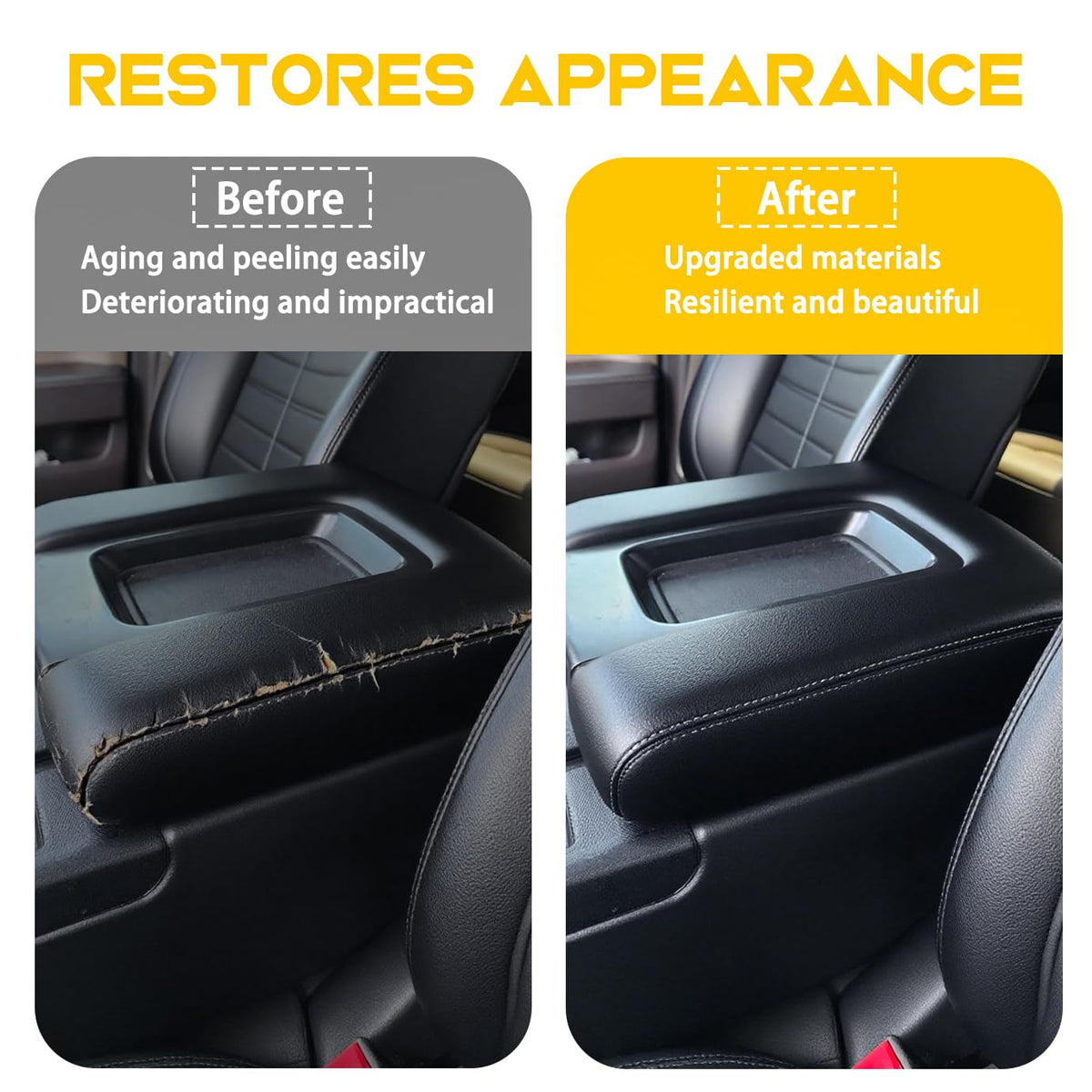 YURLOCY armrest lid installed in vehicle demonstrating OEM-like fit