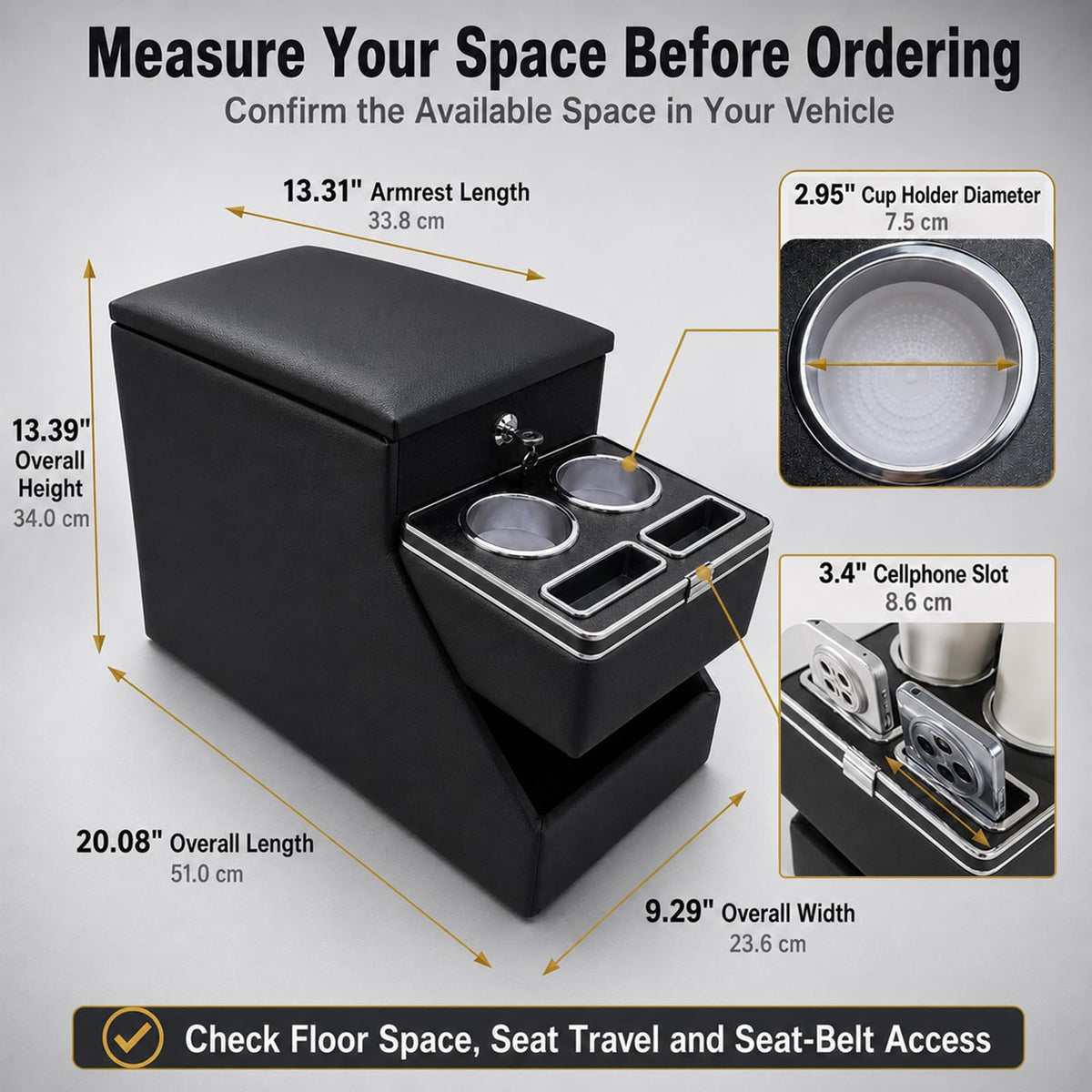 YURSENJIE armrest close-up stitching for comfort and durable finish