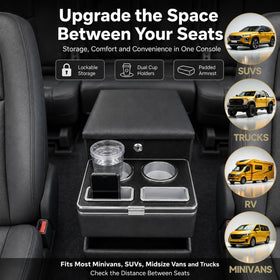 YURSENJIE cupholders and tissue slot organizing drinks and essentials
