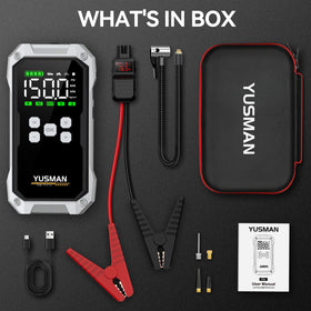 YUSMAN pack inside EVA storage case with accessories organized for travel
