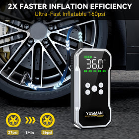 YUSMAN LCD display closeup showing tire pressure and battery level for clear monitoring