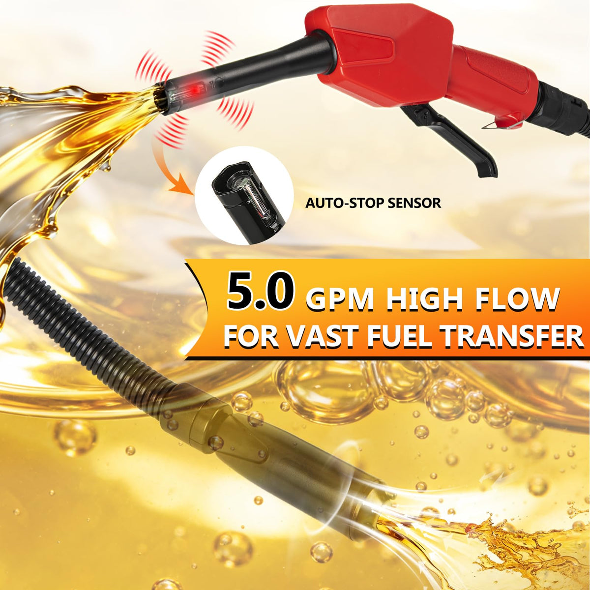 YUTIDO hand nozzle closeup enabling manual stop for precise transfers