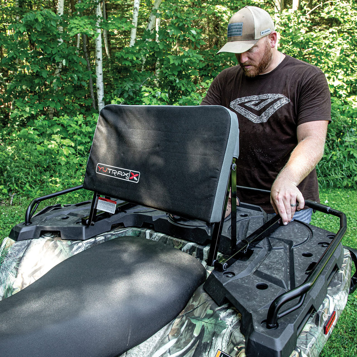 Yutrax mounted on ATV in outdoors demonstrating improved rider comfort