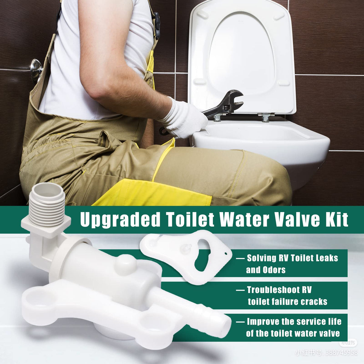YUXIVCNE mounted valve in toilet demonstrating straightforward replacement in situ