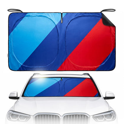 YUYOOOSEN front view installed on windshield showing full coverage and cooling benefit