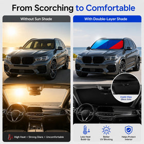 YUYOOOSEN installed inside SUV with visors down providing cabin protection