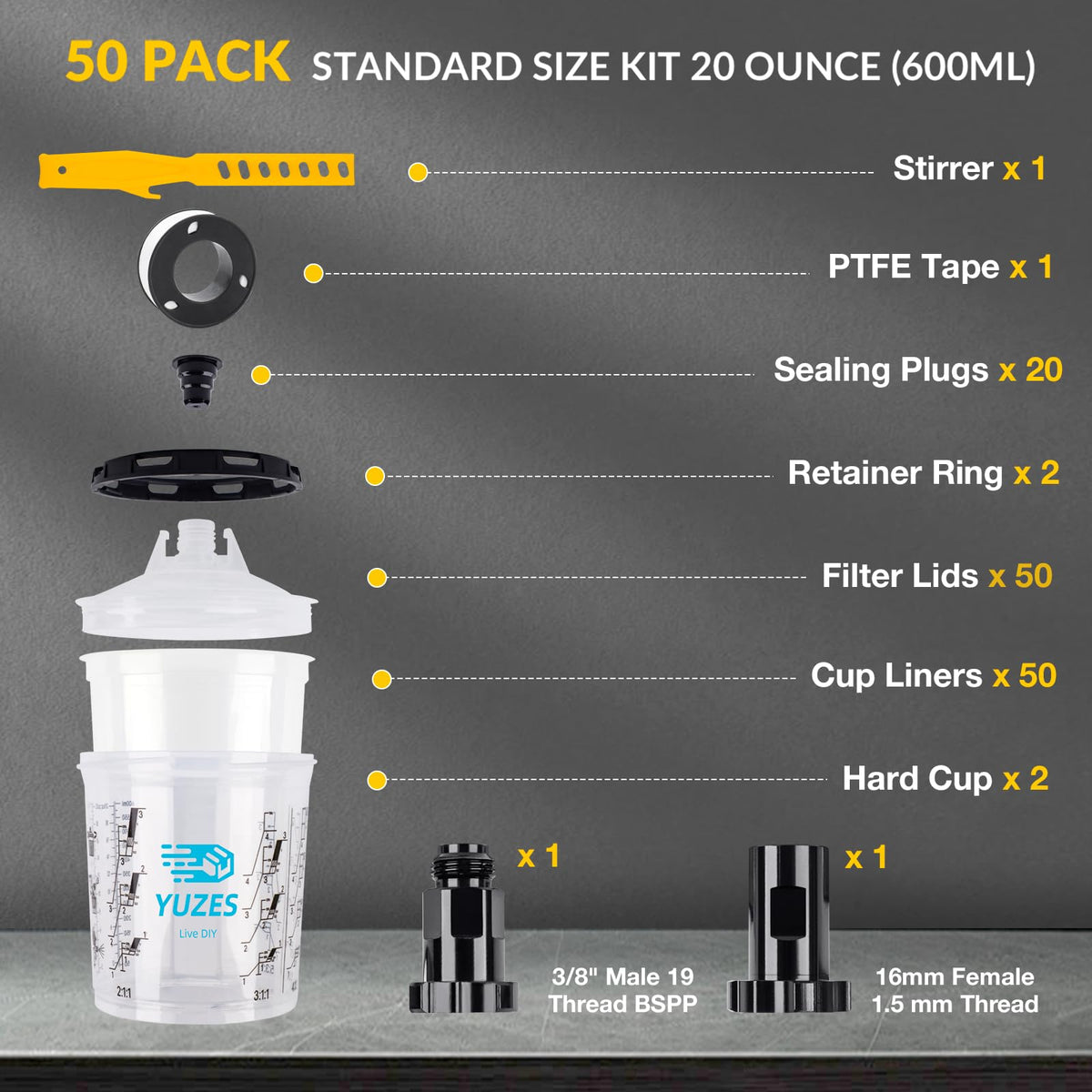 YUZES hard outer cup close-up with retainer ring for durability
