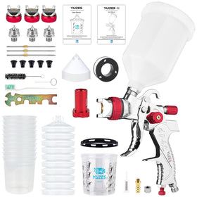 YUZES spray gun front view showing ergonomic handle and controls for comfortable use