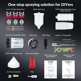 YUZES spray gun in a workshop showing professional setup and efficient workflow