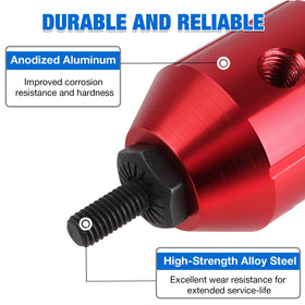 YUZES scale comparison illustrating compact adapter size versus standard manual tool for tight spaces