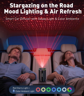 YWSER on dashboard in car providing automatic fragrance and ambiance