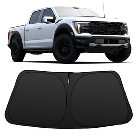 YYCKE front-fit on Ford F-150 windshield showing full coverage and sun protection