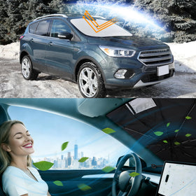 YYCKE shade in parked Ford Escape under sun showing interior protection benefit