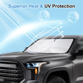 YYCKE silver reflective surface close-up demonstrating heat reflection benefit