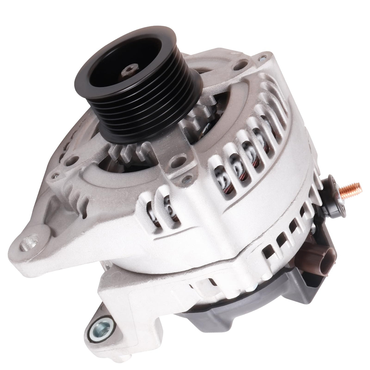 YYHHZZ front view alternator showing housing and label, ensures correct fit