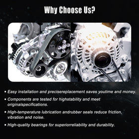 YYHHZZ alternator label with part numbers visible aiding part verification benefit