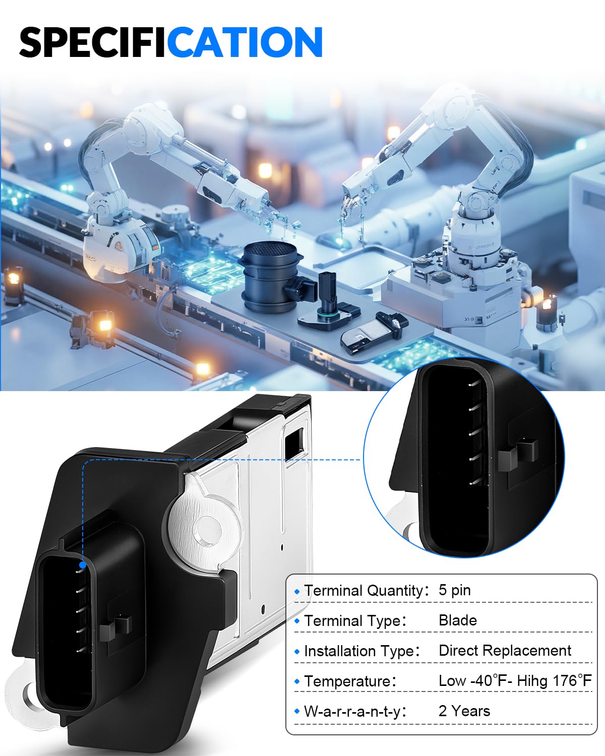 YZHIDIANF internal filament closeup highlighting precise airflow sensing reliability