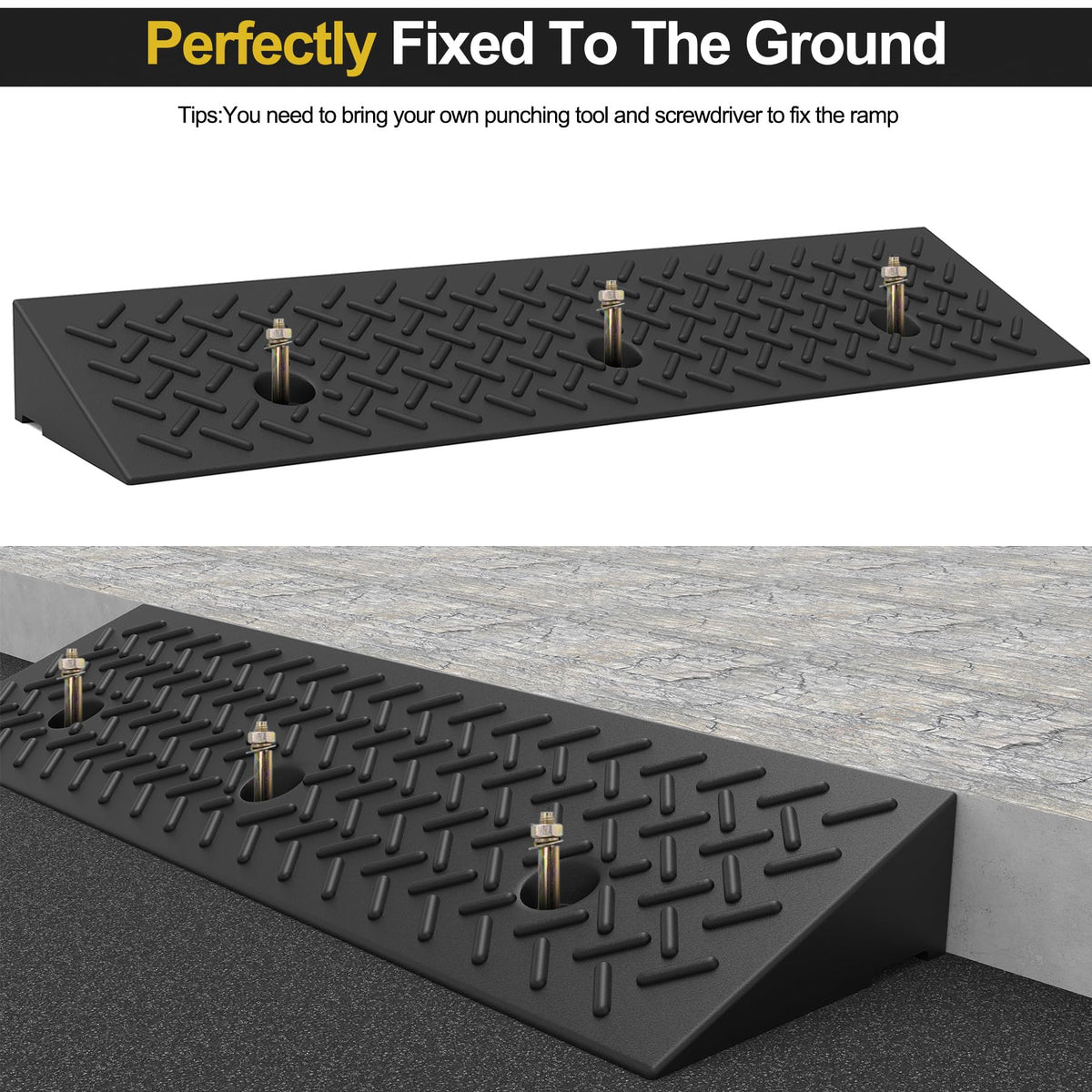 YZHUPTE ramp beside a foot for scale showing compact length and usability