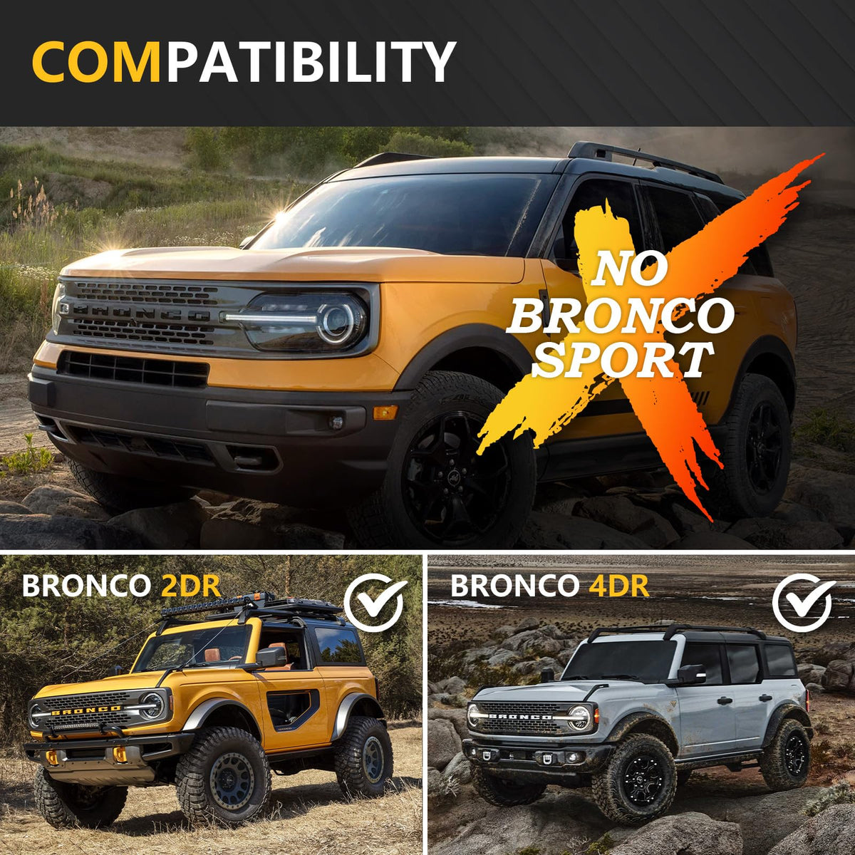 YZONA lifestyle image of Bronco towing a small trailer showing practical use