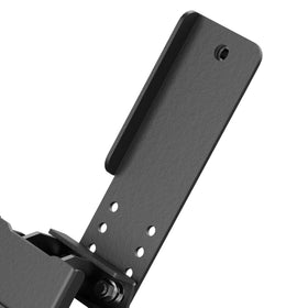 YZONA dead pedal beside a boot showing scale and ergonomic size