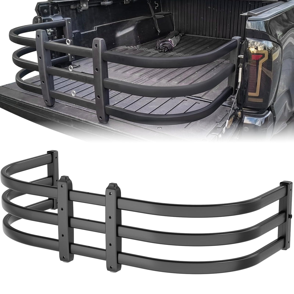YZONA front-mounted extender installed on pickup showing added load support