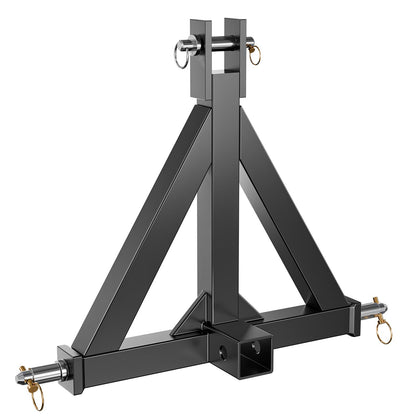 YZONA front view of 3-point hitch showing receiver and robust frame benefit durability