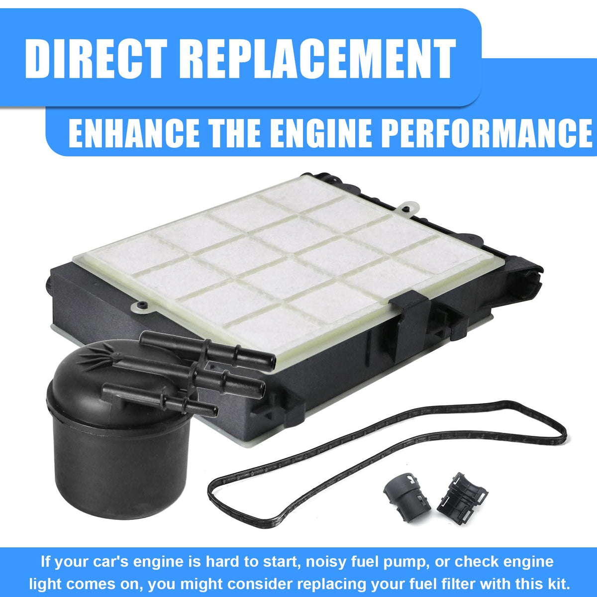 YZQPNB installed filters under a Ford Super Duty hood demonstrating straightforward replacement