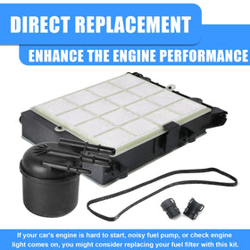 YZQPNB installed filters under a Ford Super Duty hood demonstrating straightforward replacement