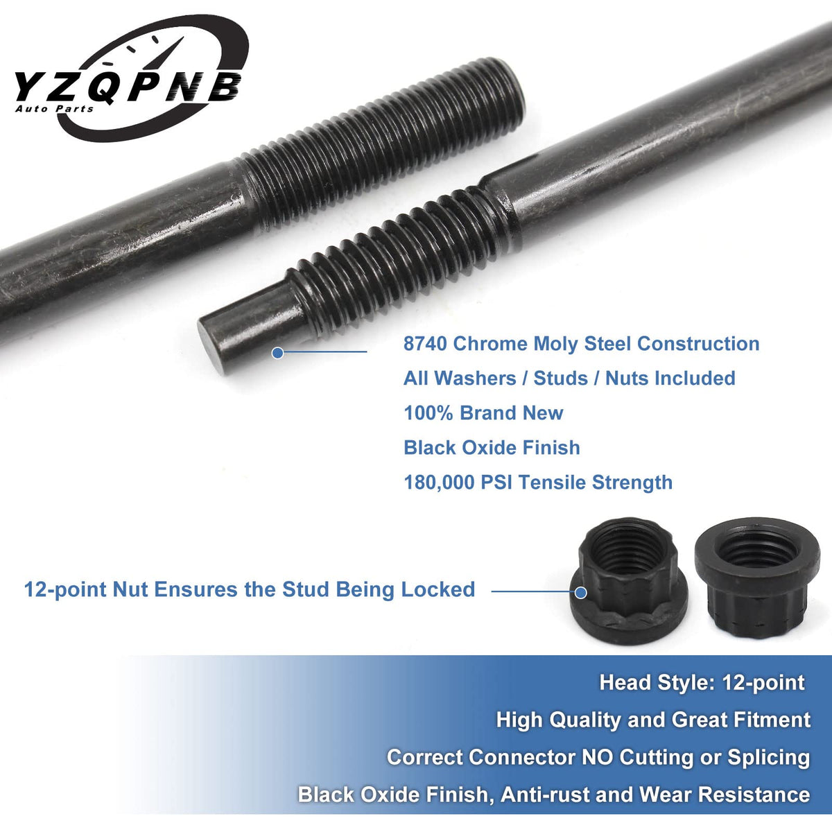 YZQPNB stud length and thread ends on scale for accurate comparison