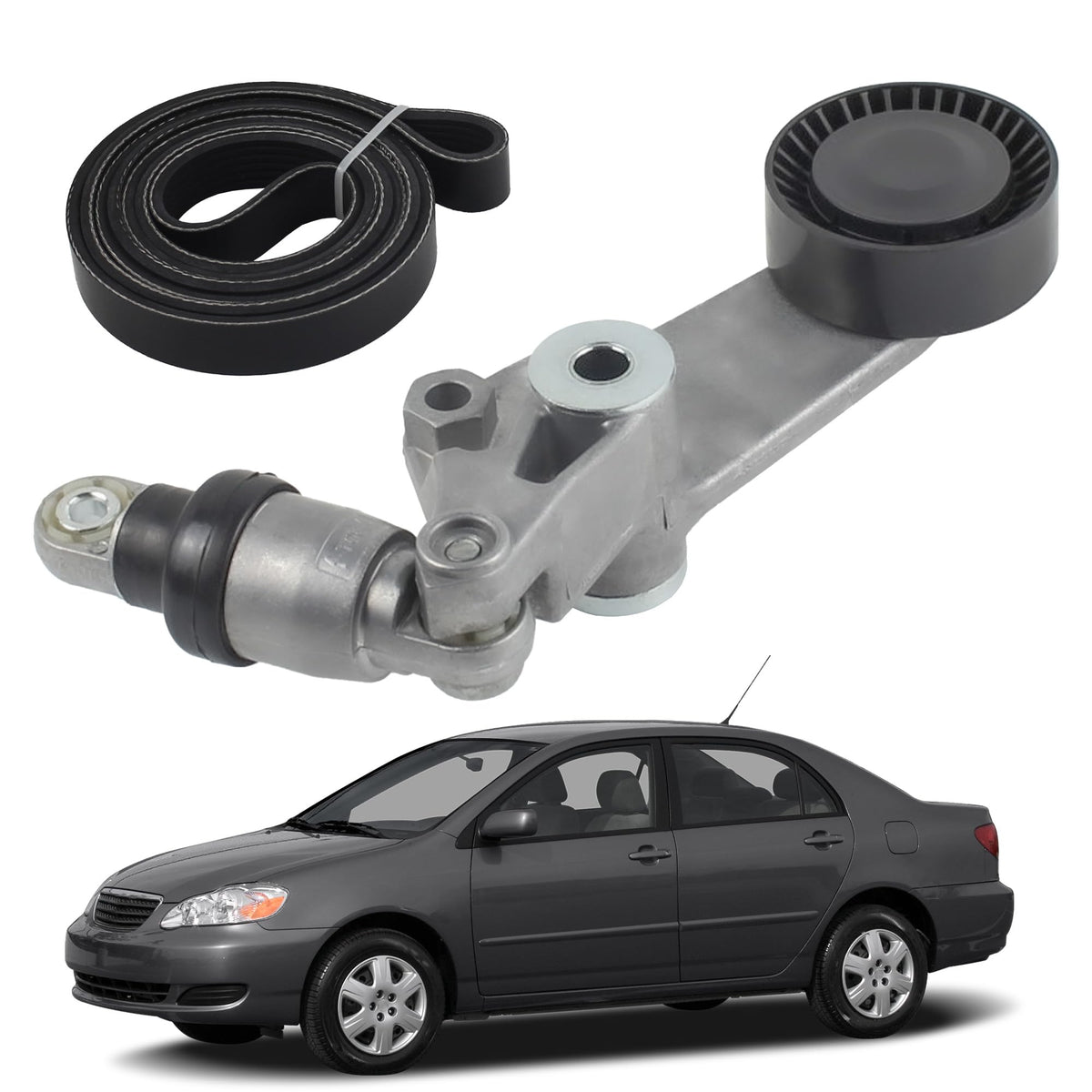 YzusGomumu front package view showing tensioner kit and belt benefits reliability