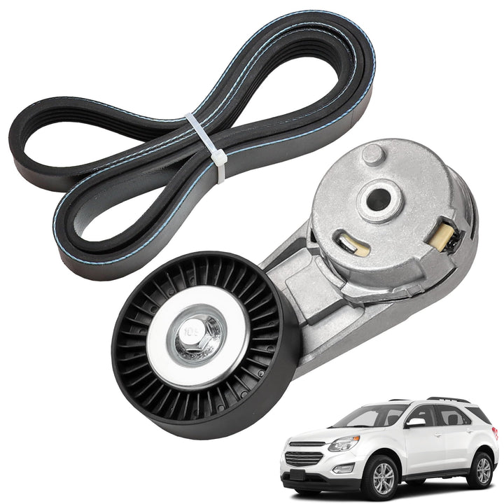 YzusGomumu front packaging of tensioner pulley kit, shows part identification and fit benefit