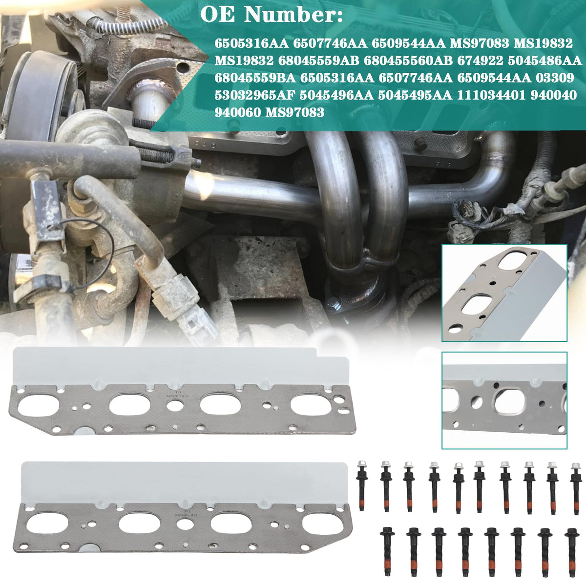 YzusGomumu left and right exhaust manifold gaskets laid flat for correct alignment