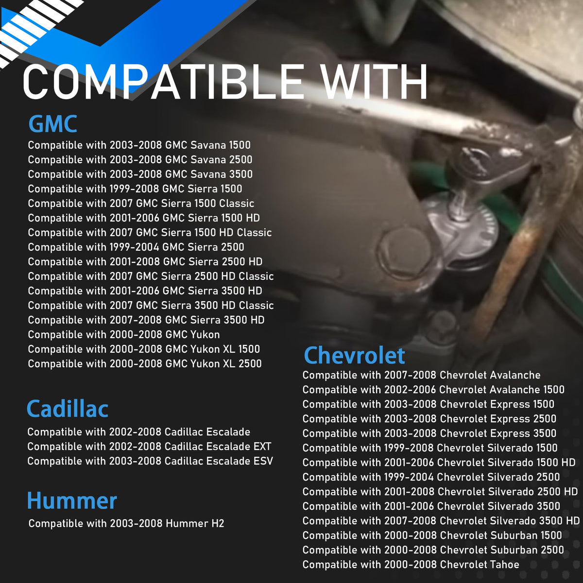 YzusGomumu tensioner mounted on engine demonstrating correct operation benefit