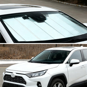 YZZWATW installed on parked Jeep at beach, keeps cabin cool under sun
