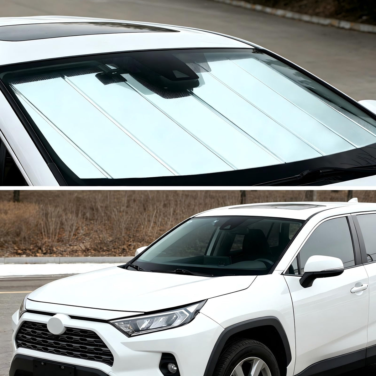 YZZWATW scale image comparing shade size to Ford Super Duty windshield