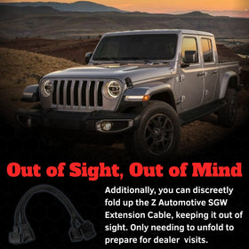 Z Automotive cable mounted in vehicle cabin for convenient Tazer placement benefit