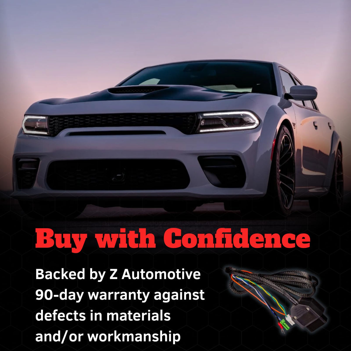 Z Automotive packaging and manual showing ready-to-install benefit