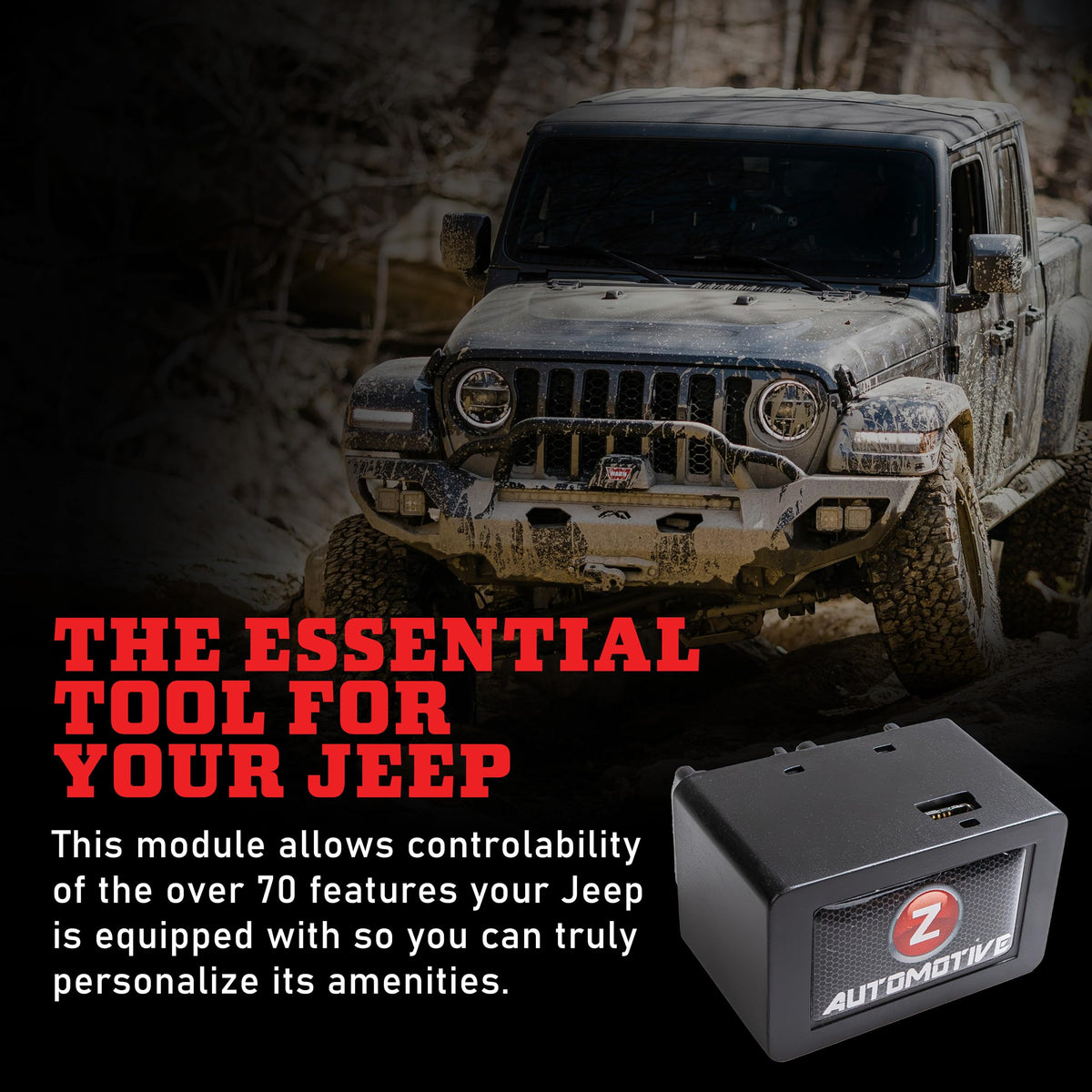 Z Automotive Tazer Mini installed in Jeep OBD port showing fast plug-and-play benefit
