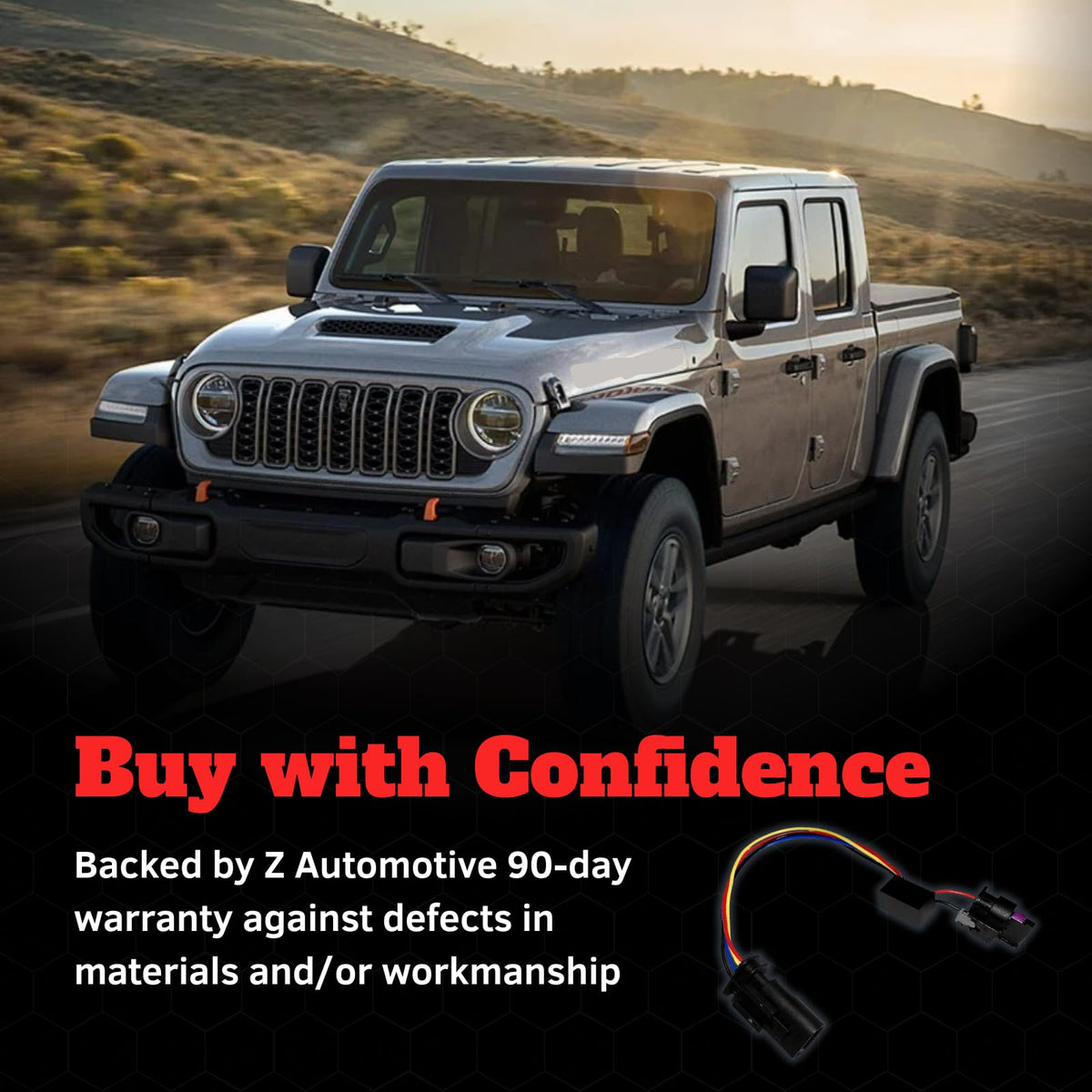 Z Automotive Z-LKR-OEM lifestyle offroad Jeep demonstrating improved traction and no dashboard warnings