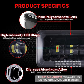 Z-OFFROAD close-up of LED chip array highlighting bright 6000K output and improved visibility
